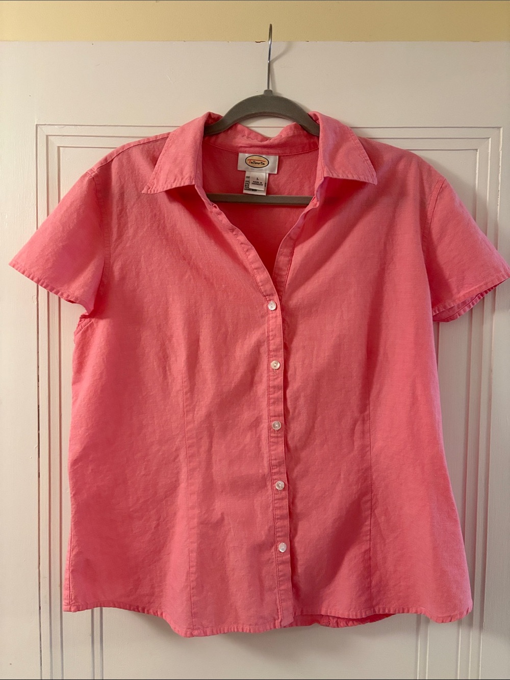 TALBOT’s Pink Short-Sleeve Button Front Shirt